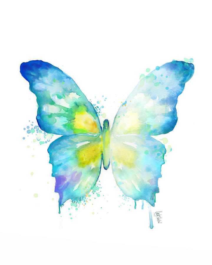 Butterfly Painting - Blue Butterfly by Cindy Elsharouni