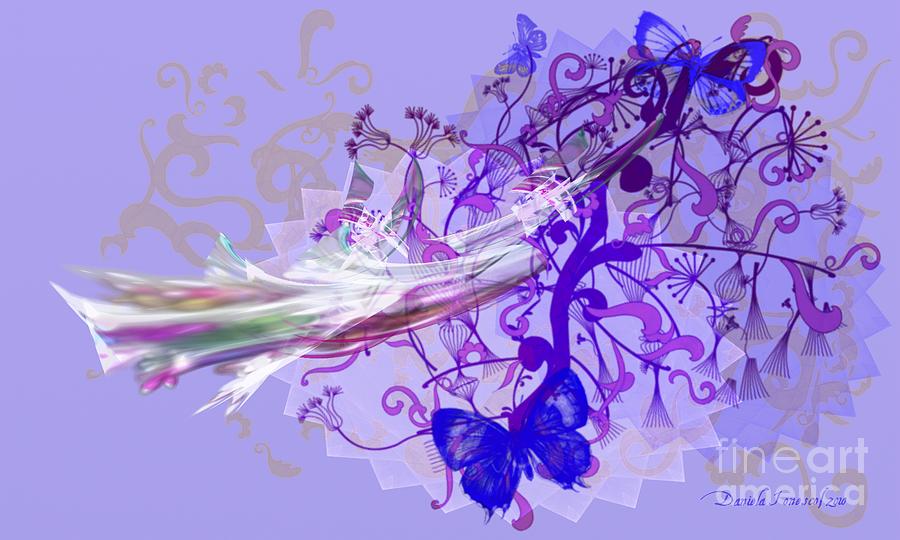 Blue Butterfly Digital Art by Daniela Ionesco