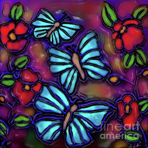 Blue Butterfly Day Digital Art by Latha Gokuldas Panicker