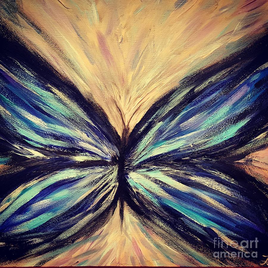 Blue Butterfly Dream Painting by Jenny Tsoneva - Fine Art America