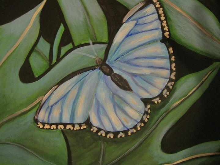 Butterfly Painting - Blue Butterfly by Janene Hall