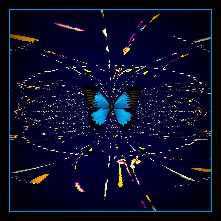 Blue Butterfly Digital Art by Rose  Hill
