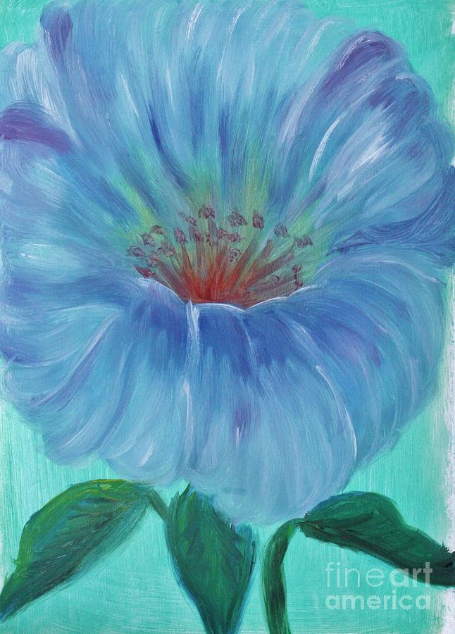 Flowers Still Life Painting - Blue By Surprise by Lynn Michelle