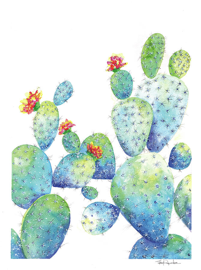 BLue Cactus Painting by Isabel Salvador