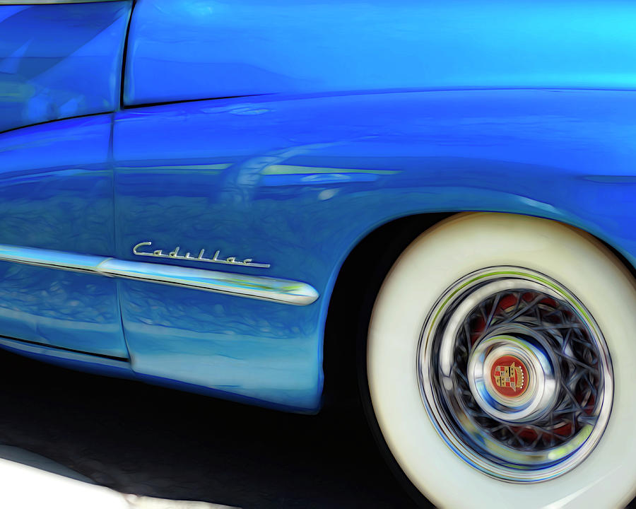 Blue Cadillac - classic car Photograph by Ann Powell