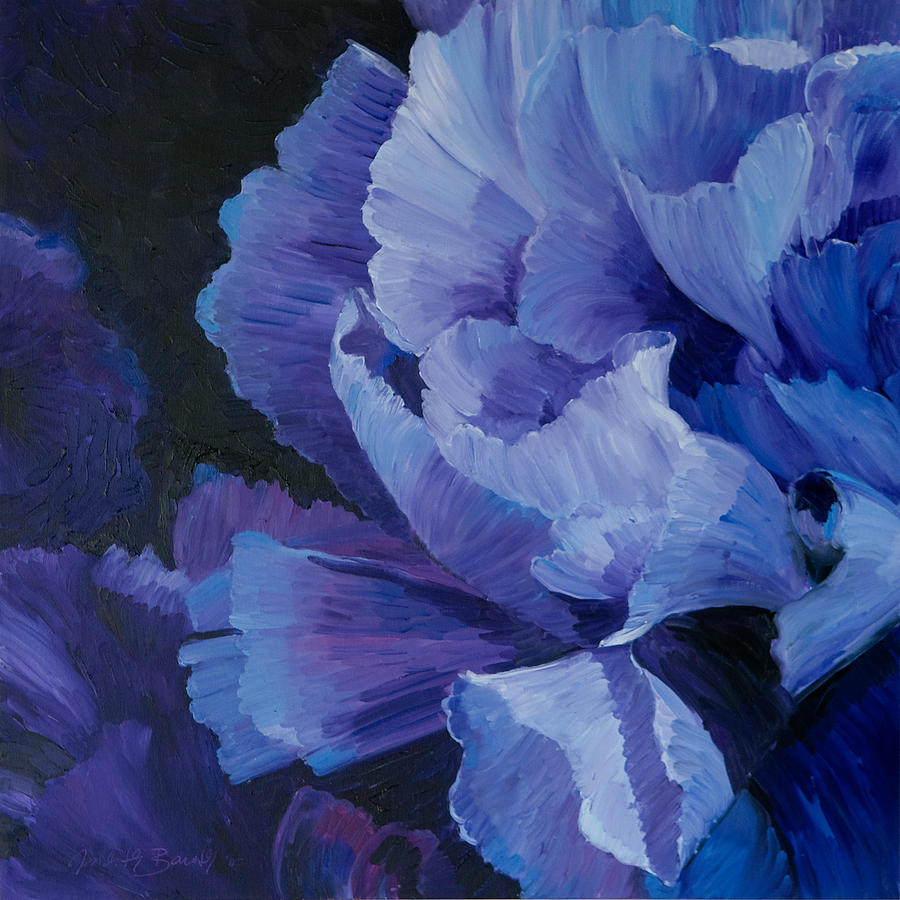 Blue Carnation Painting by Judith Barath