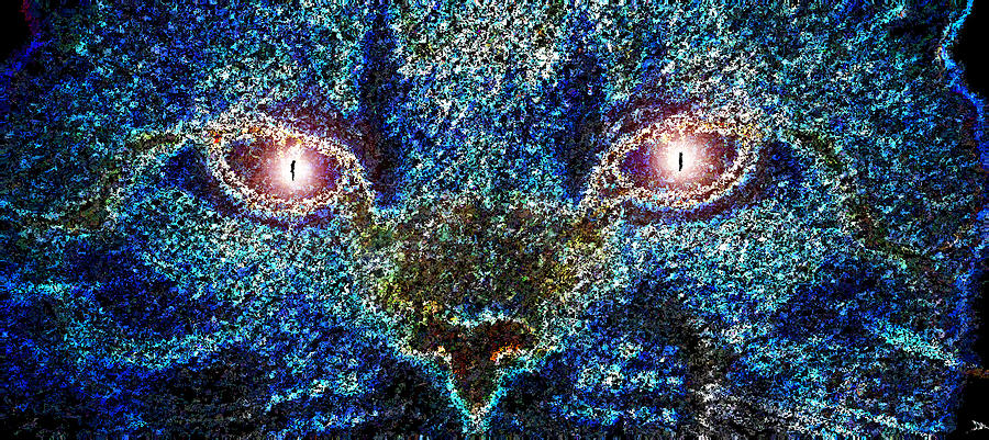 Cat Painting - Blue Cat by David Lee Thompson