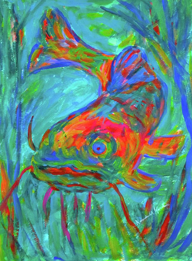 Fish Painting - Blue Fin Cat  by Kendall Kessler