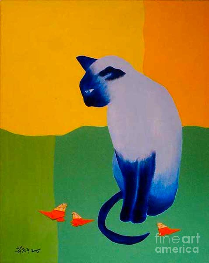 Blue Cat Painting