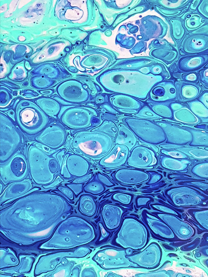 Blue Cells Painting by Andreanne Bouchard