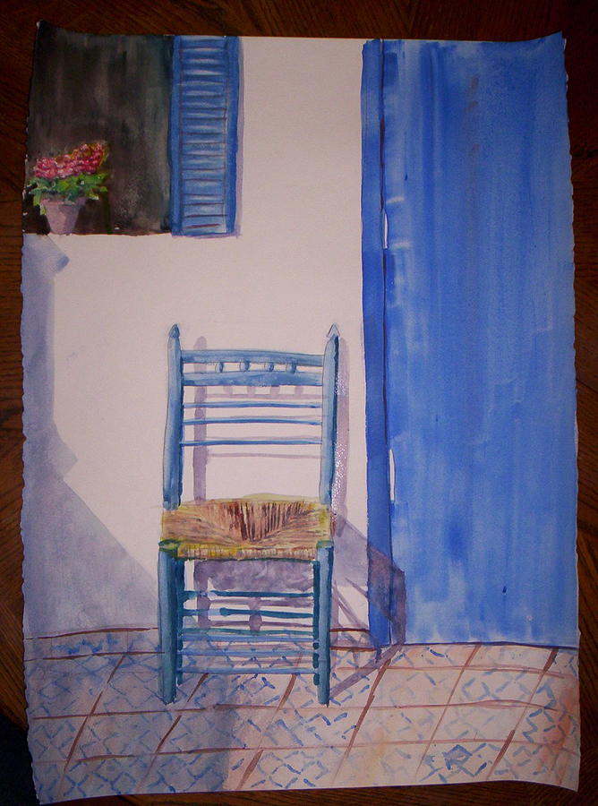 Blue Chair Painting by Lee Stockwell