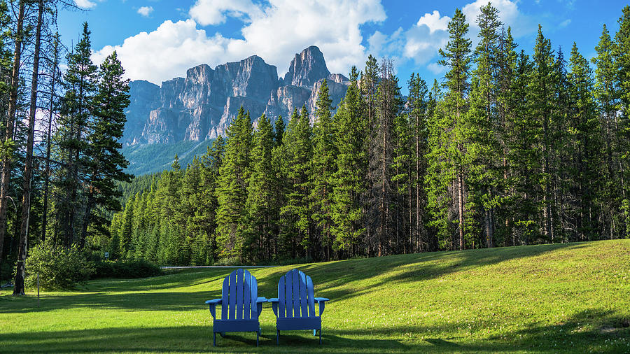 Blue Chairs Banff National Park Canada Photograph by Lawrence S Richardson Jr