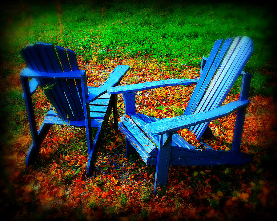 Blue Chairs Photograph by Perry Webster