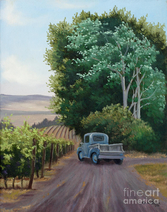 Blue Chev Painting by Julie Peterson