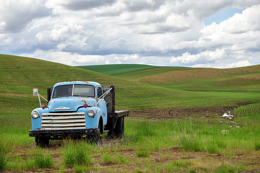 Farm Photograph - Blue Chevy Palouse by Paul Freidlund