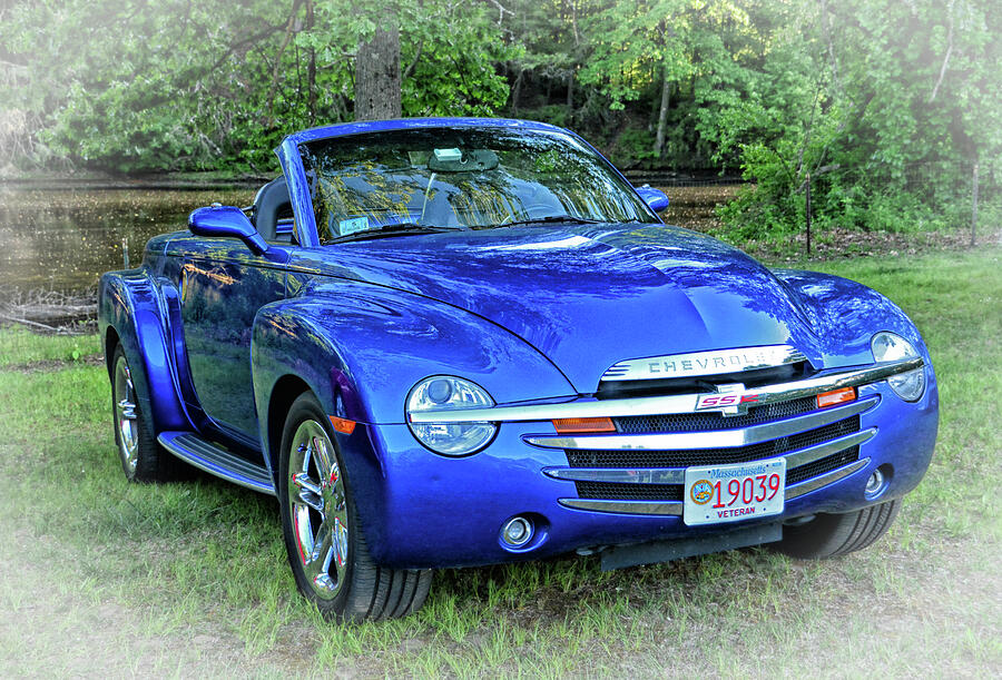 Car Photograph - Blue Chevy Super Sport Roadster by Mike Martin