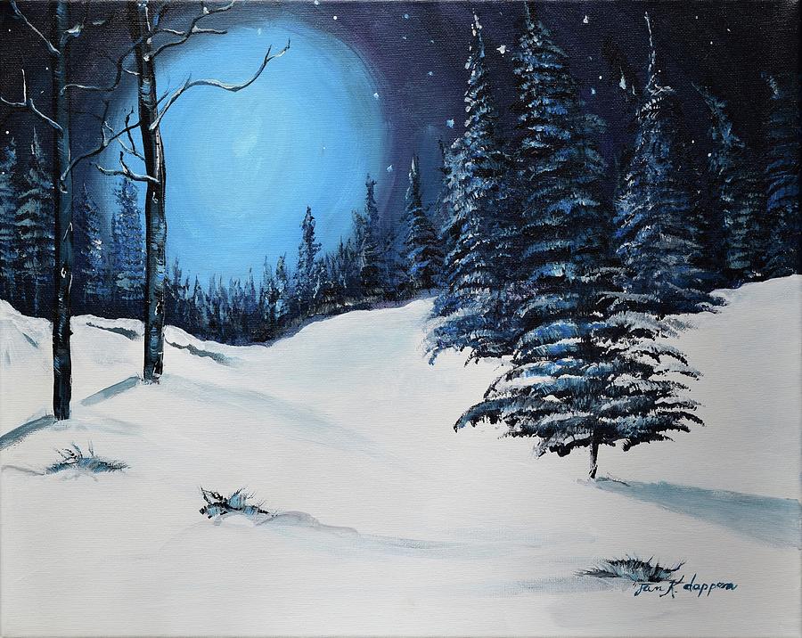 Blue Christmas Painting by Jan Dappen