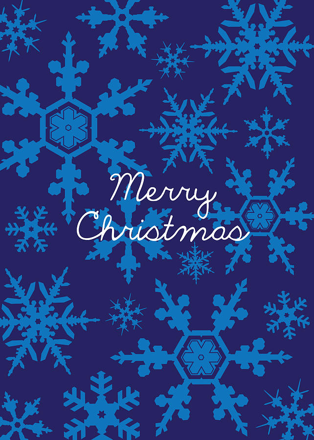 Christmas Digital Art - Blue Christmas Snowflakes by Kathleen Wong
