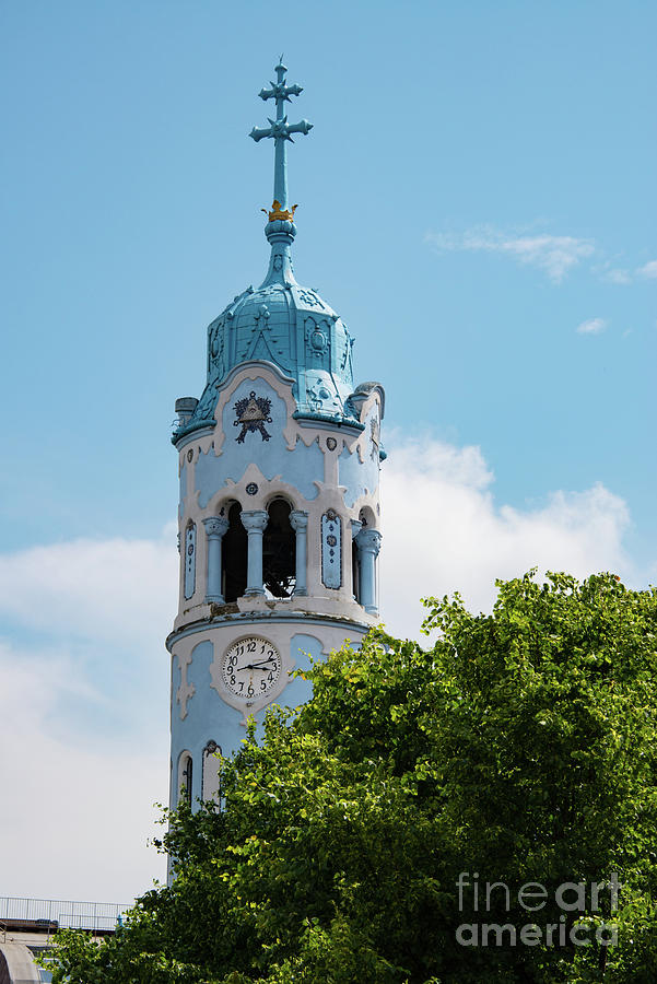 Blue Church Tower Photograph by Bob Phillips