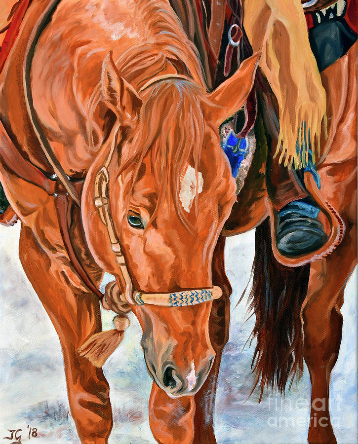 Blue Cinch Painting by Jana Goode