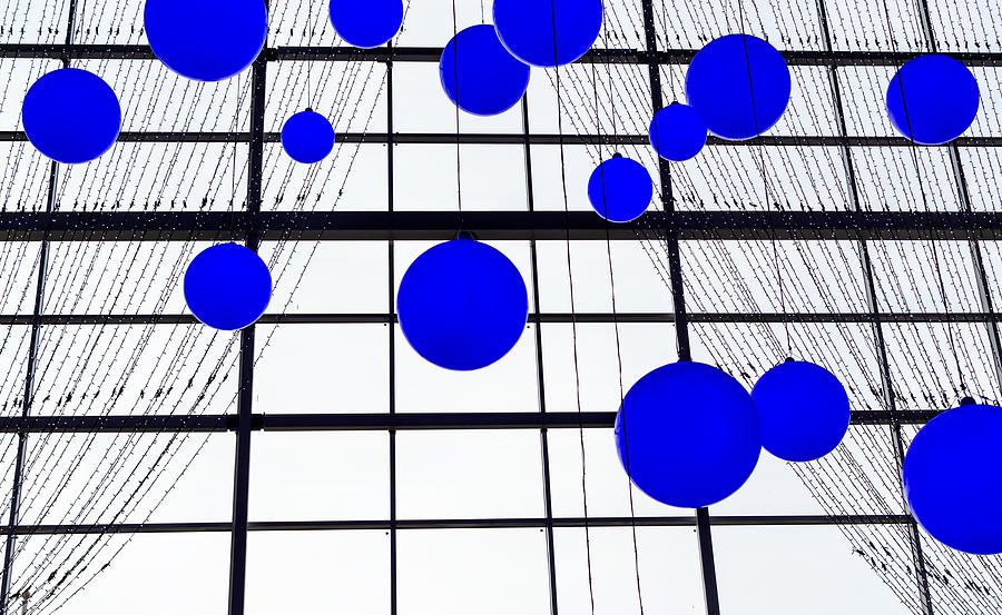 Blue Circle Balls and Window Photograph by John Williams