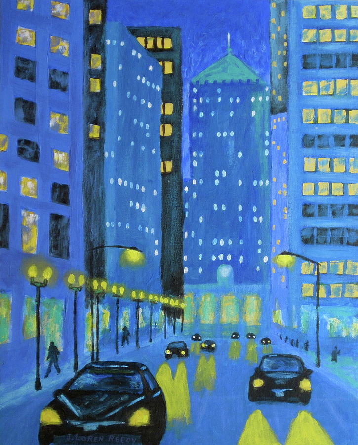 Blue City Blues Painting by J Loren Reedy