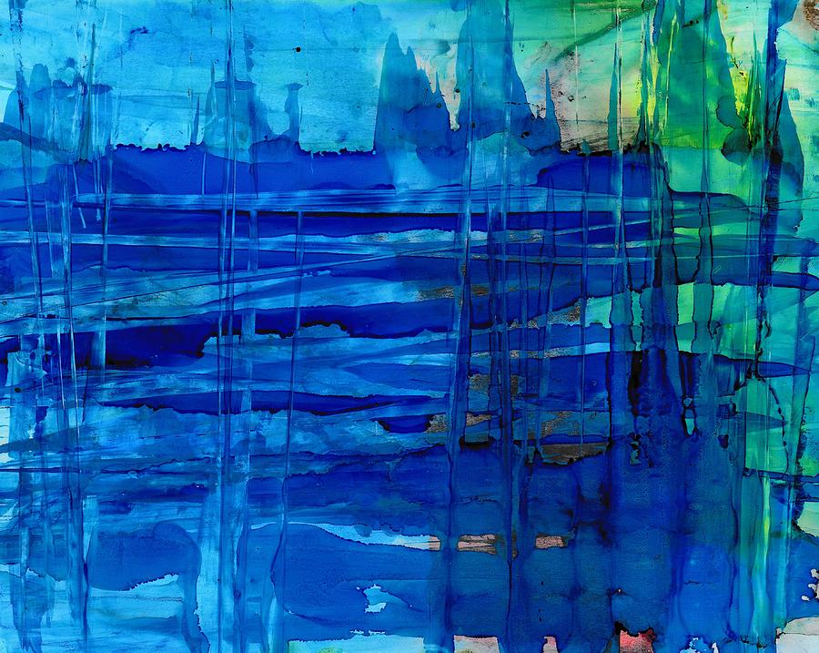 Blue Cityscape Painting by Louise Adams