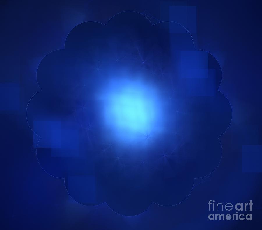 Abstract Digital Art - Blue Cloud by Kim Sy Ok