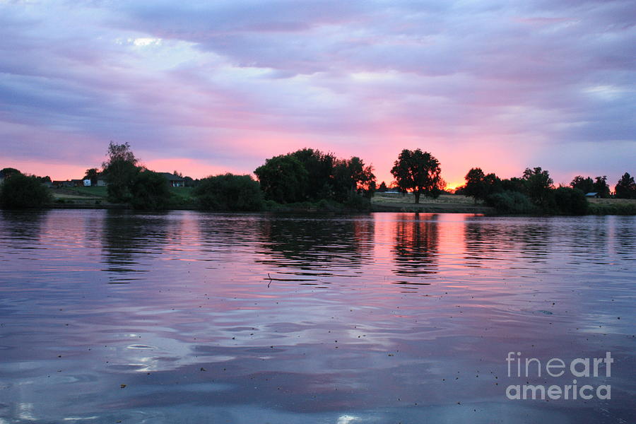 Blue Clouds and Pink Reflection Photograph by Carol Groenen