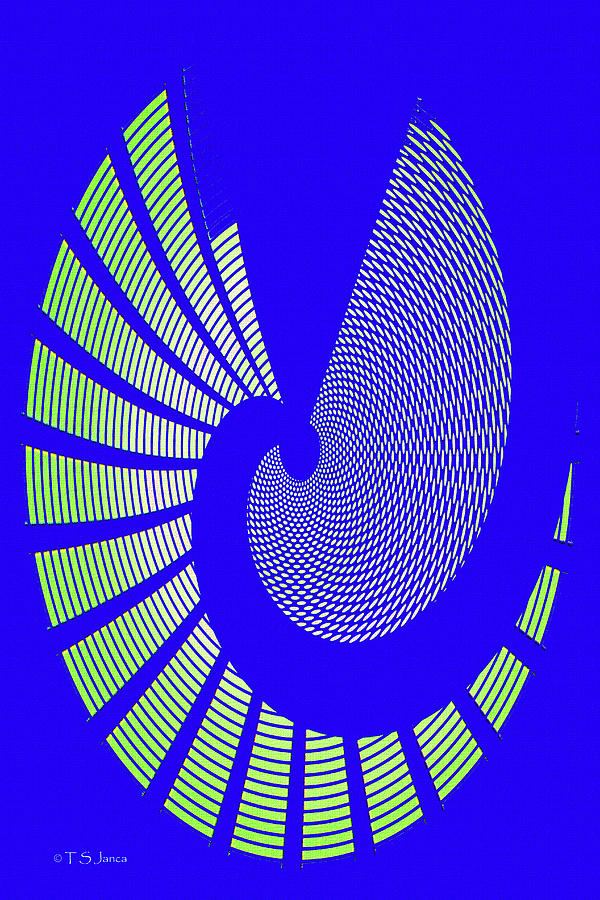 Blue Colored Metal Panel Tempe Center For The Arts Abstract Digital Art by Tom Janca