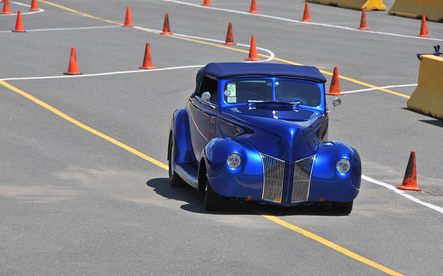 Blue Convertible Hot Rod Photograph by Mike Martin