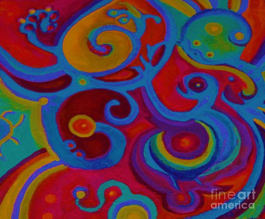 Abstract Painting - Blue Corn Flower by Sidra Myers Abstract Painting - Blue Corn Flower by Sidra Myers