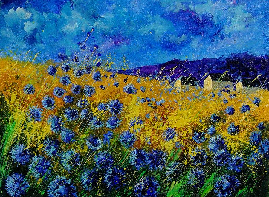 Blue cornflowers Painting by Pol Ledent