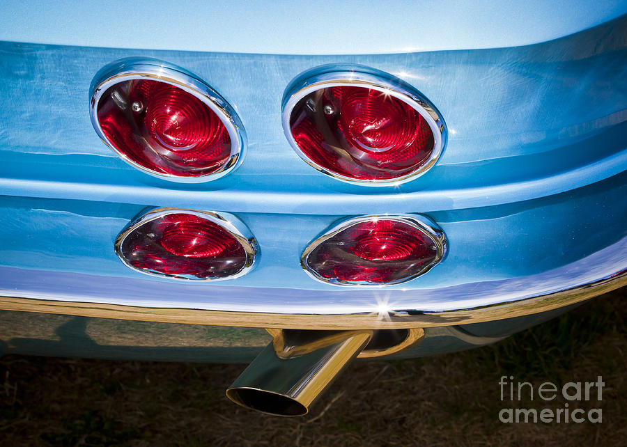 Blue Corvette Light Detail Photograph by Chris Dutton