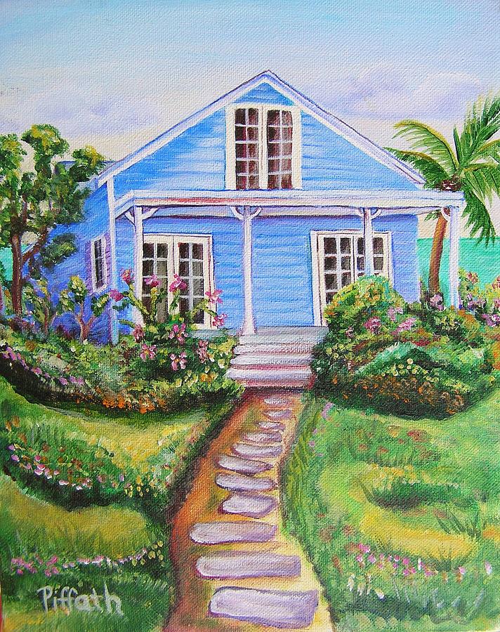 Blue Cottage Painting by Patricia Piffath