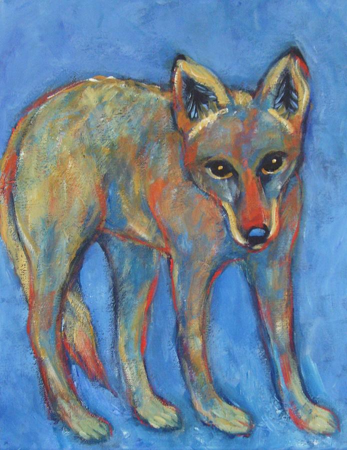 Blue Coyote Painting by Carol Suzanne Niebuhr