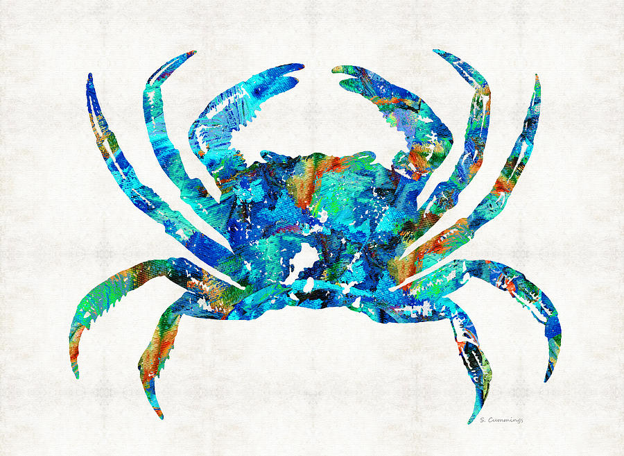 Blue Crab Art By Sharon Cummings Painting By Sharon Cummings