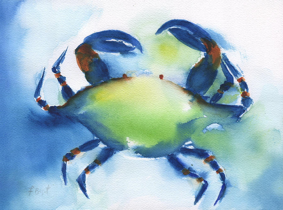 Blue Crab Painting by Frank Bright | Fine Art America