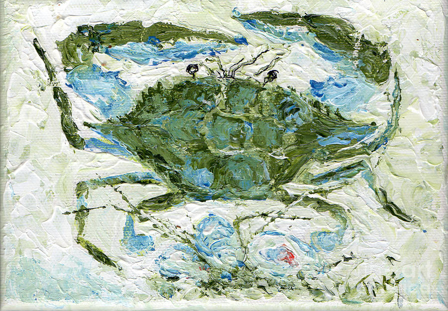 Beach Painting - Blue Crab Knife Painting by Doris Blessington