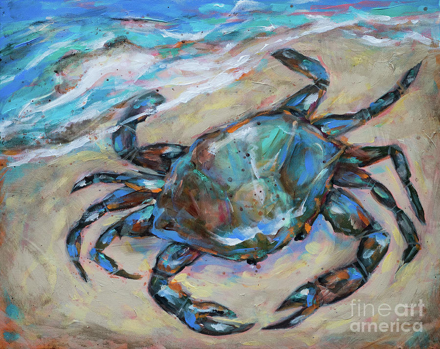 Blue Crab Painting by Linda Olsen