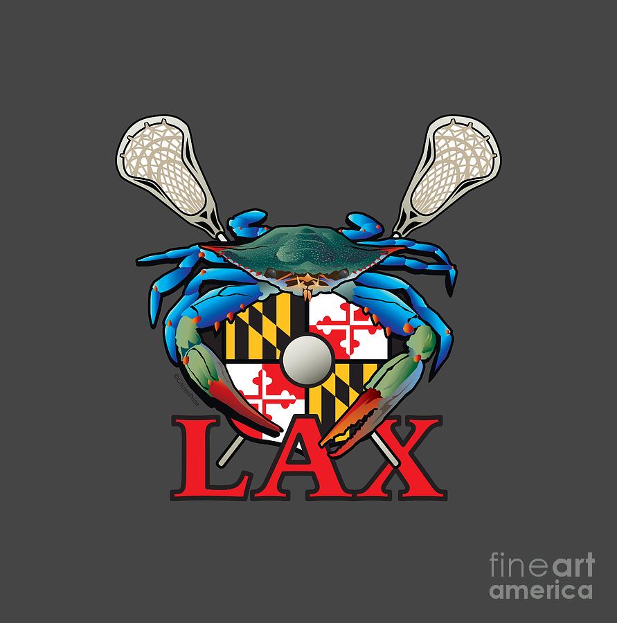 Blue Crab Maryland LAX crest Digital Art by Joe Barsin