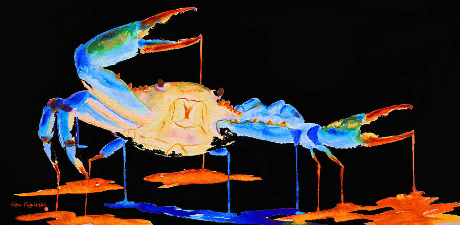Blue Crab Two Painting by Ken Figurski