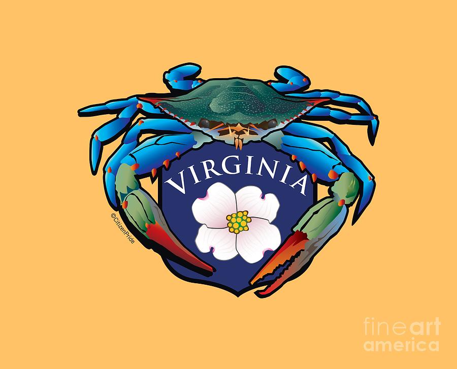 Blue Crab Virginia Dogwood Crest Digital Art by Joe Barsin