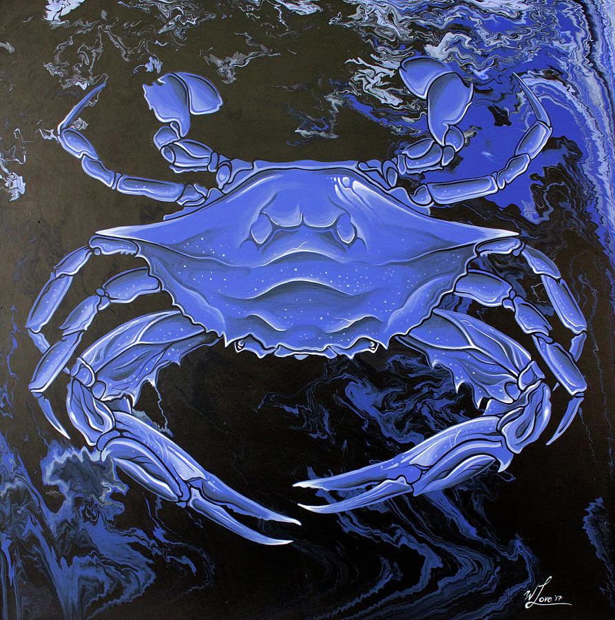 Blue Crab Painting by William Love
