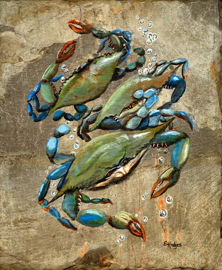Blue Crabs Painting By Elaine Hodges Fine Art America