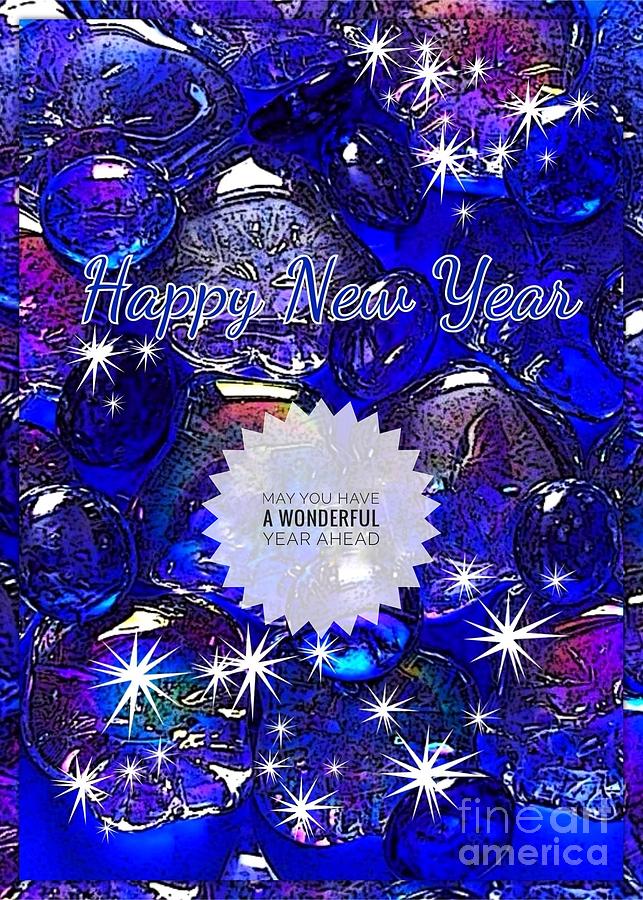 Blue Crystal and Stars New Year Photograph by Joan-Violet Stretch