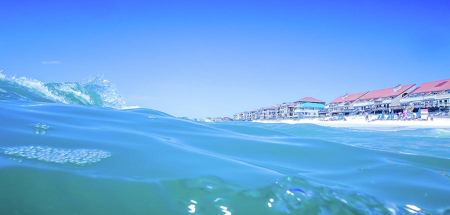 Blue Crystal Water Waves Crashing On Beach Photograph by Alex Grichenko