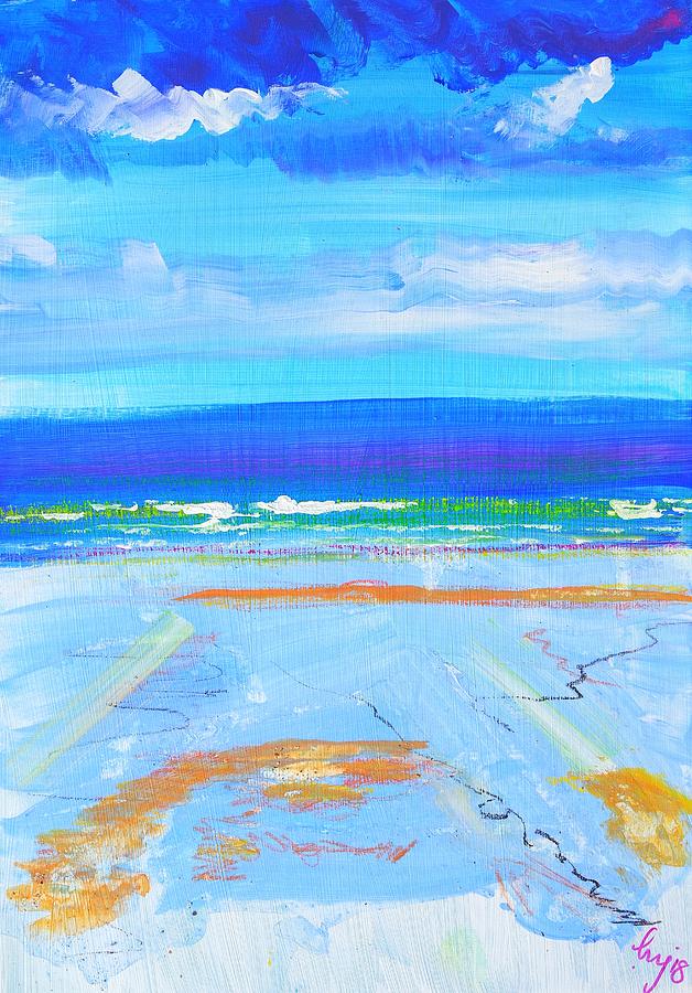 Blue day at Fistral beach Mixed Media by Mike Jory