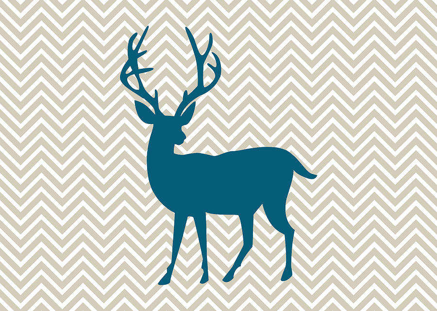 Blue Deer. Blue Cyan Deer.