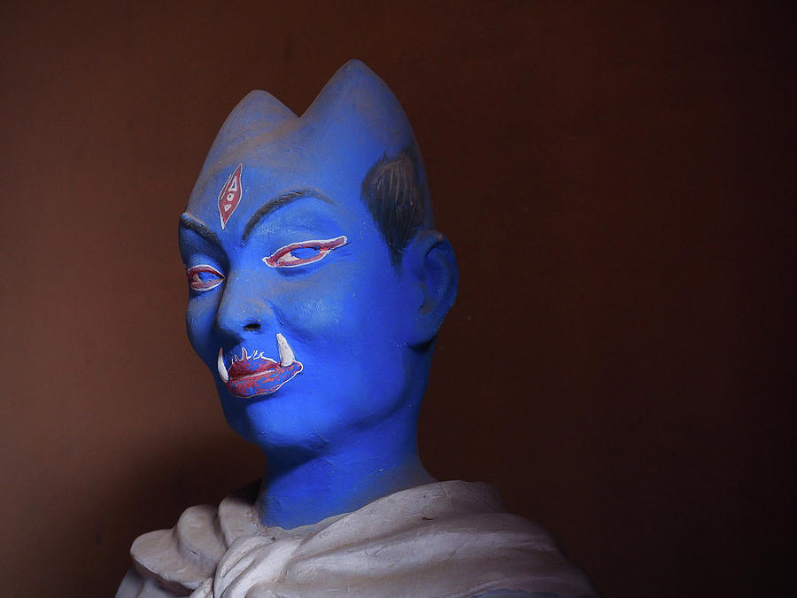 Portrait Photograph - Blue demon by David Alexander Arnavat